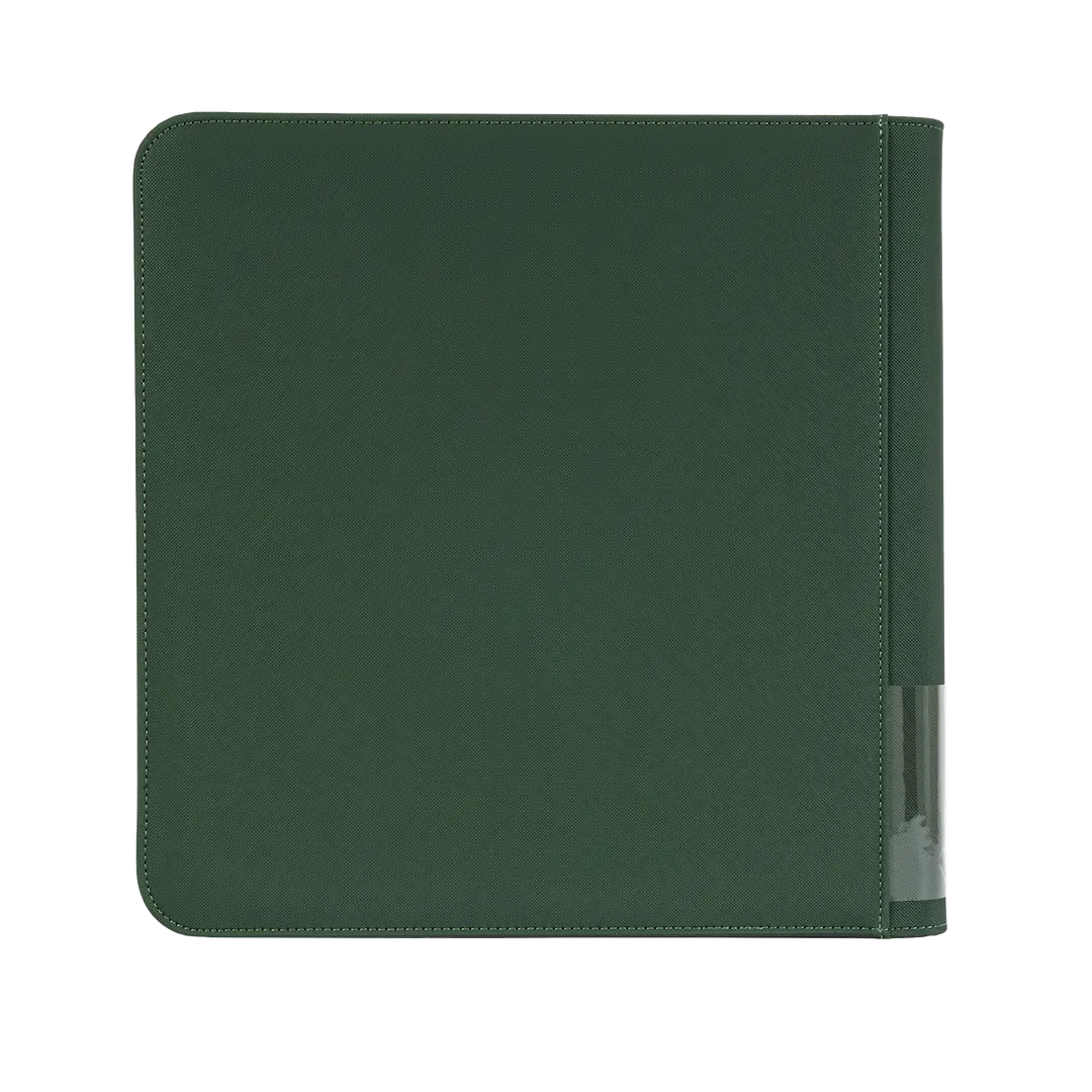 12-Pocket XL Card Binder Green shown in a sturdy and splash-resistant design for storing trading cards.