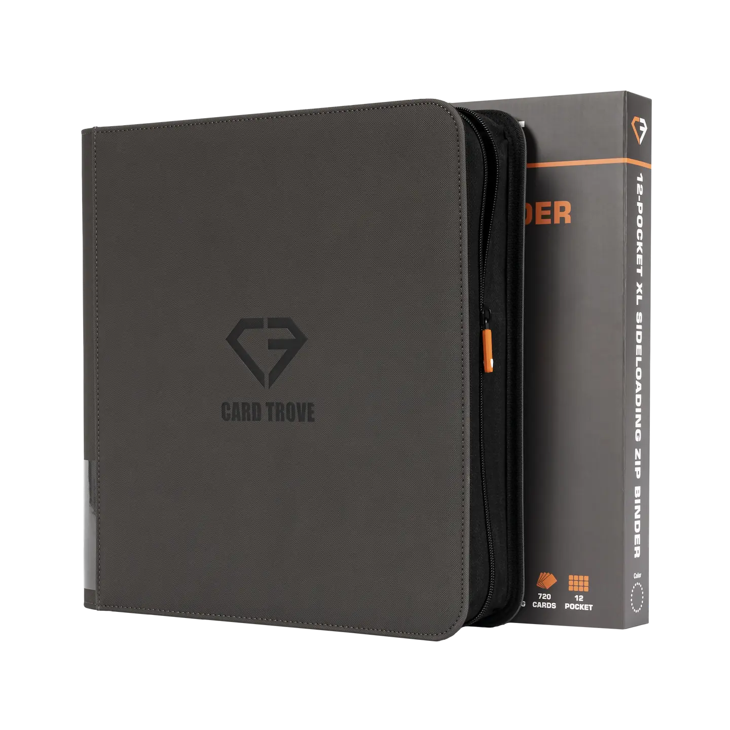 12 Pocket XL Card Binder featuring a sleek design, sturdy construction, and capacity for 720 standard trading cards.