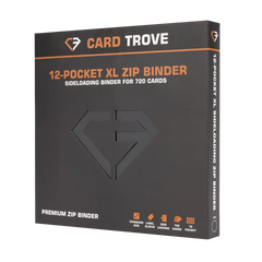 12 Pocket XL Card Binder with sideloading design for 720 standard trading cards, premium quality and splash resistant.