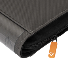 12 Pocket XL Card Binder premium surface finish with durable zipper and splash-resistance features.