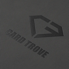 Close-up of the textured cover of the 12 Pocket XL Card Binder featuring the Card Trove logo.