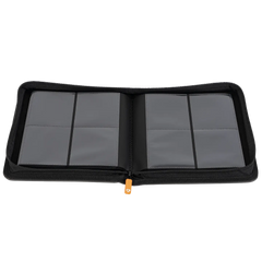 4-Pocket Toploader Card Binder Grey opened to show compartments for storing trading cards