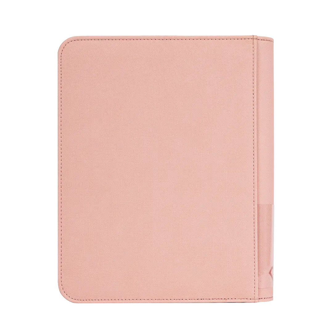 4-Pocket Toploader Card Binder Pink, sturdy binder for 112 standard toploaders, splash and impact resistant.