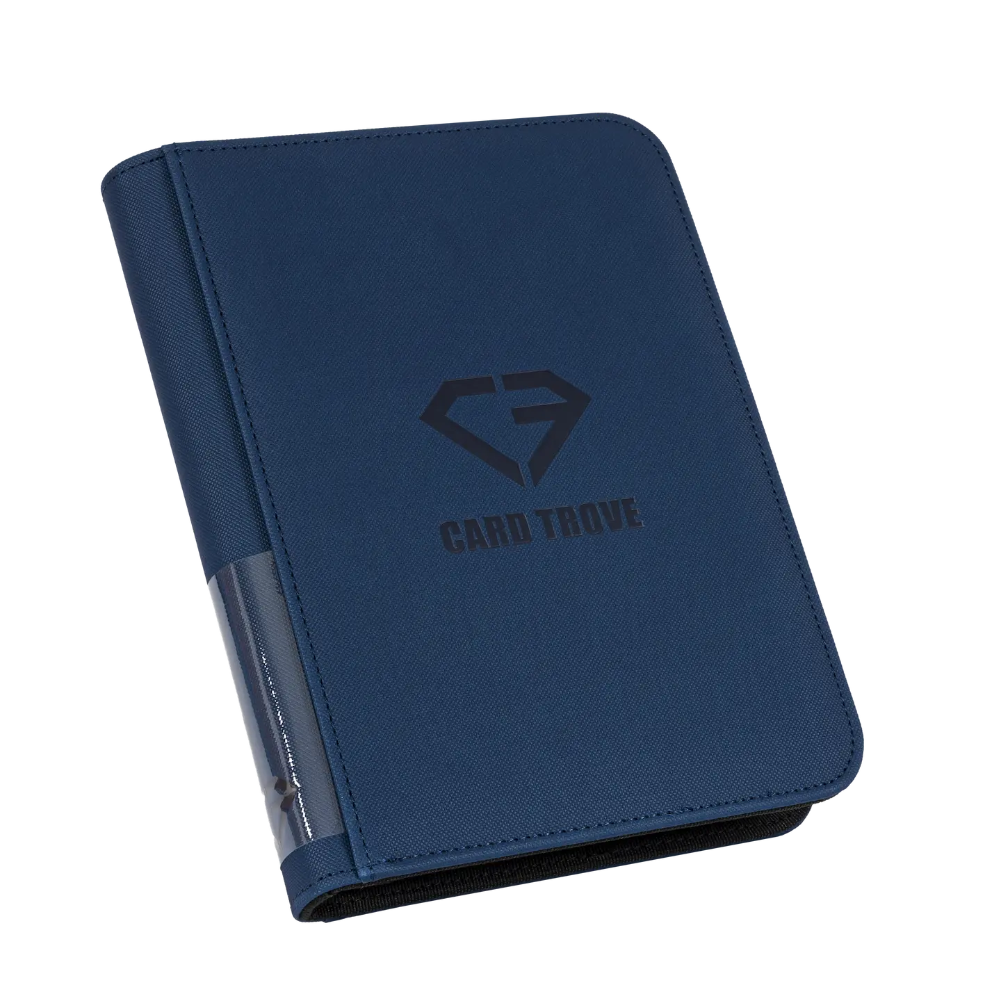 4-Pocket Card Binder Blue, premium binder for standard trading cards, splash resistant with ultra clear compartments.