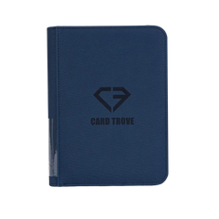 4-Pocket Card Binder Blue, premium binder for storing 160 standard trading cards, with splash-resistant finish.