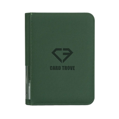 4-Pocket Card Binder Green, durable design for storing up to 160 standard trading cards safely.