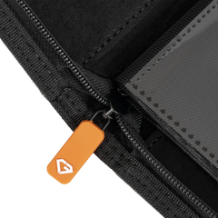 Close-up of the zipper on the 4-Pocket Card Binder Grey showcasing its smooth operation and durable design.