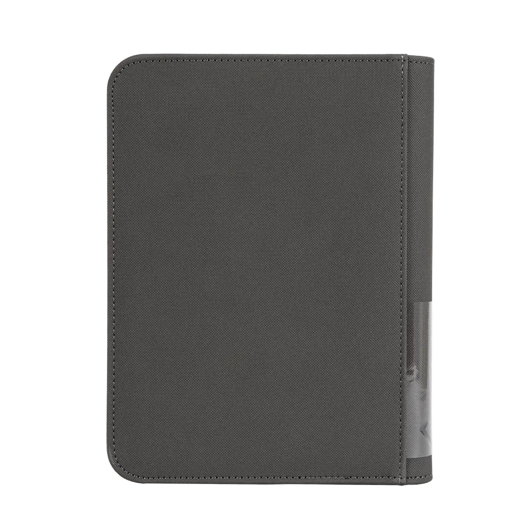 4-Pocket Card Binder Grey, a premium card binder designed for storing trading cards securely.