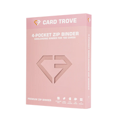 4-Pocket Card Binder Pink packaging for 160 trading cards with sleek design and sideloading compartments.