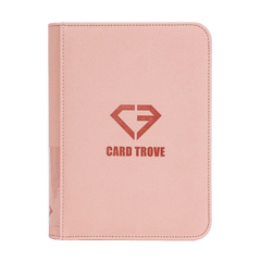 4-Pocket Card Binder Pink with premium surface and logo from CARD TROVE, designed for trading cards.
