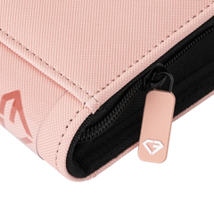 Close-up of the zipper and texture of the 4-Pocket Card Binder Pink showcasing its quality and design.