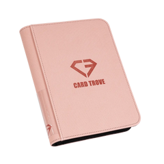 4-Pocket Card Binder Pink for storing 160 trading cards with impactful design and durable materials.