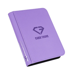 4-Pocket Card Binder Purple with a smooth zipper and quality construction for trading card storage.