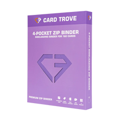 4-Pocket Card Binder Purple packaging with sideloading design for 160 standard trading cards.