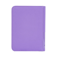 4-Pocket Card Binder Purple front view, sturdy design for 160 trading cards, splash and impact resistant.