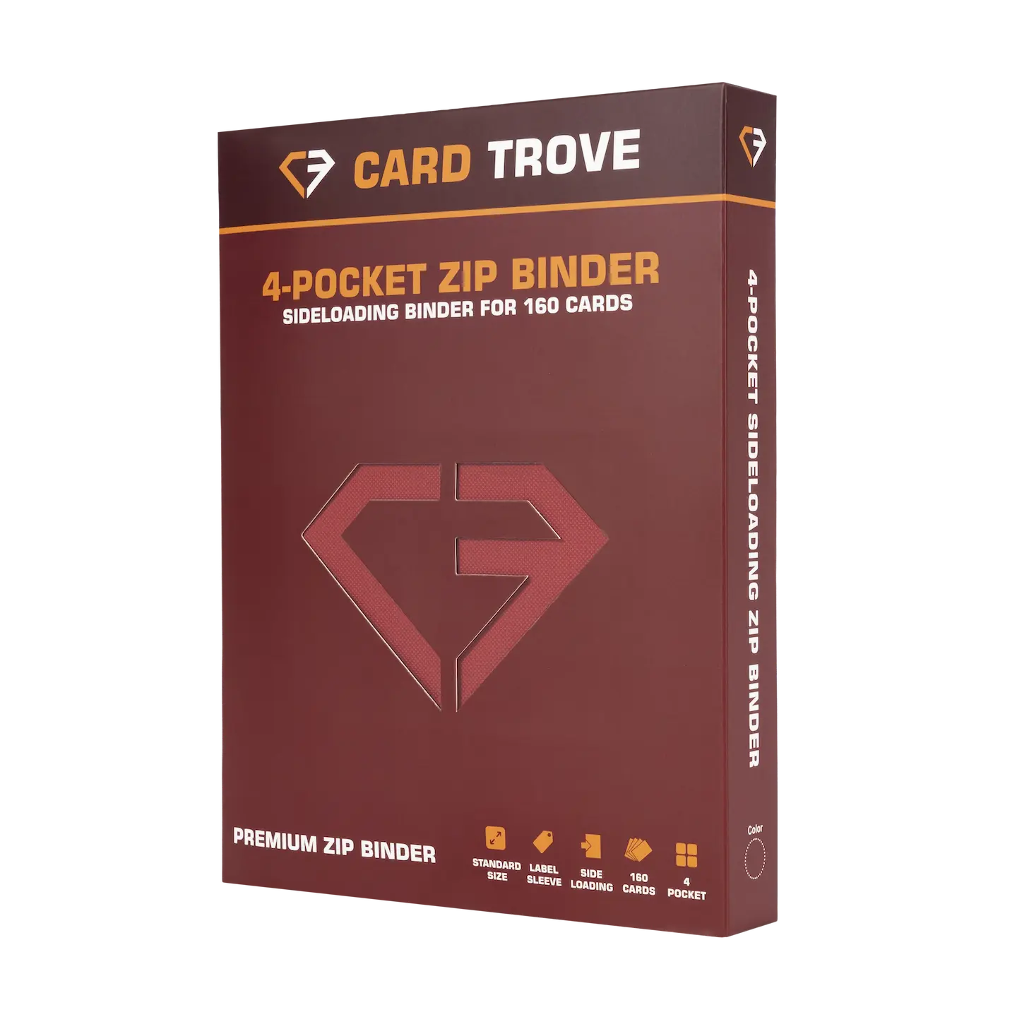 4-Pocket Card Binder Red with zip design for storing 160 trading cards in a sturdy premium case.