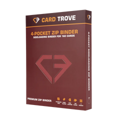 4-Pocket Card Binder Red with zip design for storing 160 trading cards in a sturdy premium case.