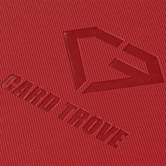 4-Pocket Card Binder Red close-up showing textured surface and logo.