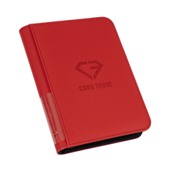 4-Pocket Card Binder Red, premium binder for 160 standard trading cards with splash-resistant finish.