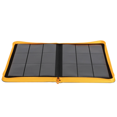 9-Pocket Toploader Card Binder - Trove Limited open showcasing grey compartments for storing trading cards.