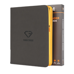 9-Pocket Toploader Card Binder - Trove Limited grey binder with zipper and packaging for trading cards.
