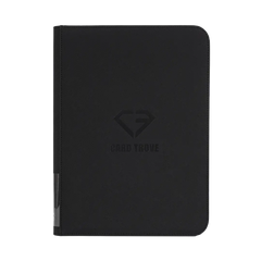 9-Pocket Card Binder Black for storing standard trading cards with splash and impact resistance.