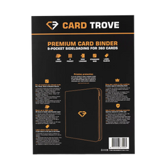 9-Pocket Card Binder Black back view showing premium features and capacity for 360 standard cards.