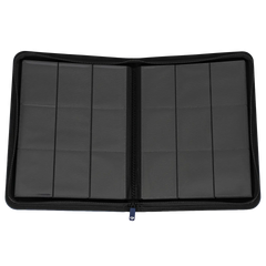 9-Pocket Card Binder Blue open view showing inner pages for storing trading cards.