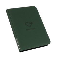 9-Pocket Card Binder Green designed for storing 360 standard trading cards with a sleek green exterior.