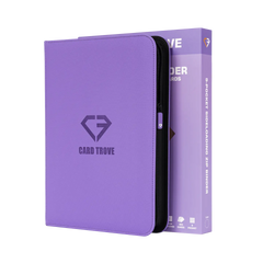 9-Pocket Card Binder Purple with zipper closure and premium design for standard trading cards.