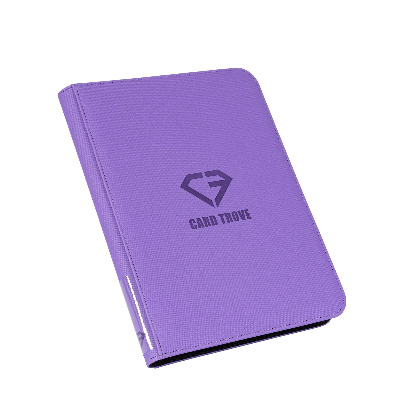 9-Pocket Card Binder Purple with logo, designed for secure storage of standard trading cards.
