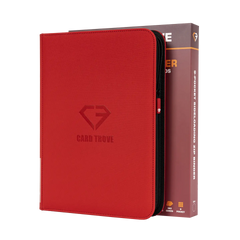 9-Pocket Card Binder Red for storing 360 trading cards with impact-resistant design.
