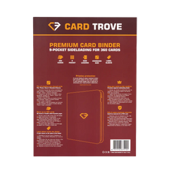 9-Pocket Card Binder Red with splash and impact resistant material, storing up to 360 standard trading cards.