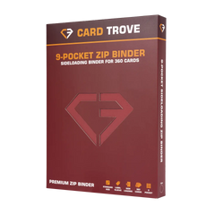 9-Pocket Card Binder Red by Card Trove, premium sideloading binder for 360 standard trading cards.