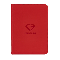 9-Pocket Card Binder Red for optimal storage of trading cards, sturdy and splash-resistant for protection.