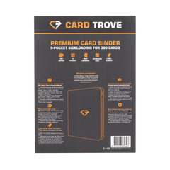 9-Pocket Card Binder - Trove Limited back design showcasing features for 360 standard trading cards.