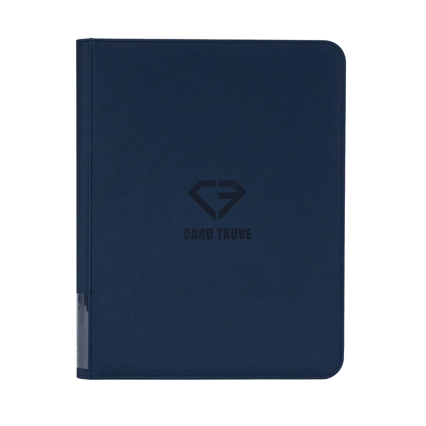 9-Pocket Toploader Card Binder Blue with a sturdy cover, designed for safe storage of trading cards.