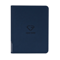 9-Pocket Toploader Card Binder Blue with a sturdy cover, designed for safe storage of trading cards.