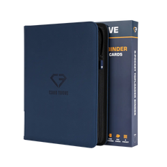 9-Pocket Toploader Card Binder Blue for storing 252 standard toploaded trading cards with zipper closure.