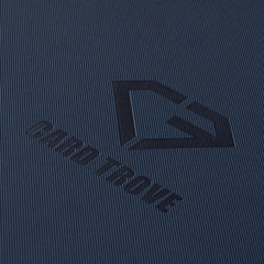 9-Pocket Toploader Card Binder Blue close-up showing texture and logo for quality card storage.