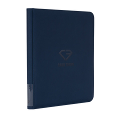9-Pocket Toploader Card Binder Blue for storing 252 standard trading cards in a durable, splash-resistant design.