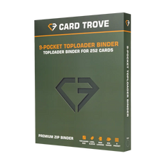 9-Pocket Toploader Card Binder Green, top loader binder for 252 cards, premium zip binder with splash and impact resistance.