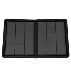 9-Pocket Toploader Card Binder Red with ultra clear compartments and smooth zipper for card storage.