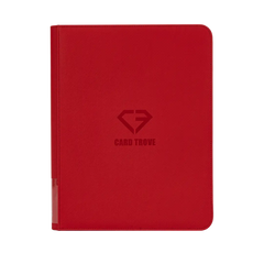 9-Pocket Toploader Card Binder Red for storing 252 standard trading cards in a sleek and sturdy design.