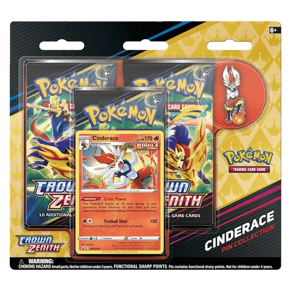 Pokemon Sword & Shield Crown Zenith 3-Pack Blister - Cinderace