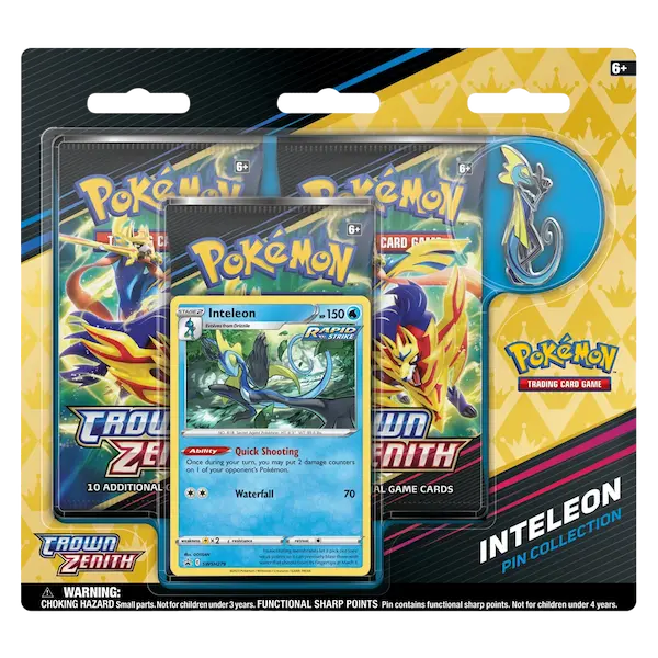 Pokemon Sword & Shield Crown Zenith 3-Pack Blister - Inteleon