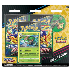 Pokemon Sword & Shield Crown Zenith 3-Pack Blister - Rillaboom