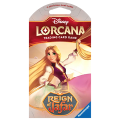 Disney Lorcana trading card game box featuring Reign of Jafar, illustrated with a character holding a wand.