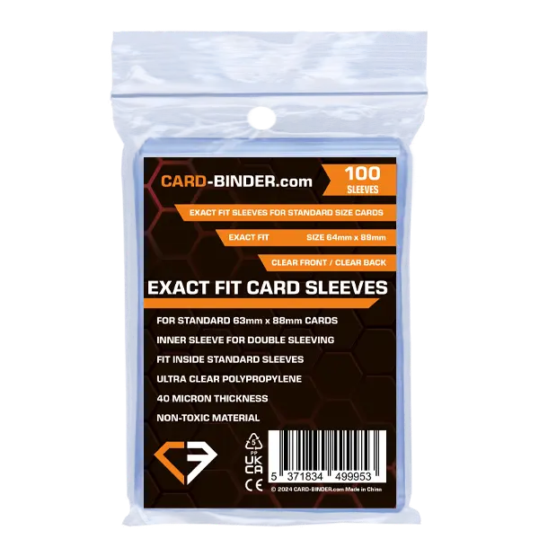 Pack of 100 exact fit soft card sleeves