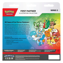 First Partner Illustration Collection Series 3 Pokémon TCG packaging featuring nostalgic starter Pokémon.